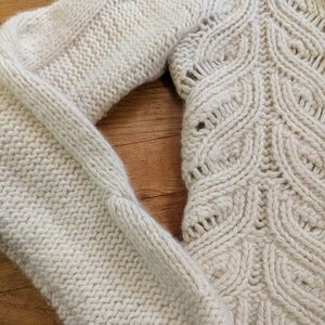 Luxurious, Cozy, Soft Angora Winter White Sweater by Sleeping on Snow.